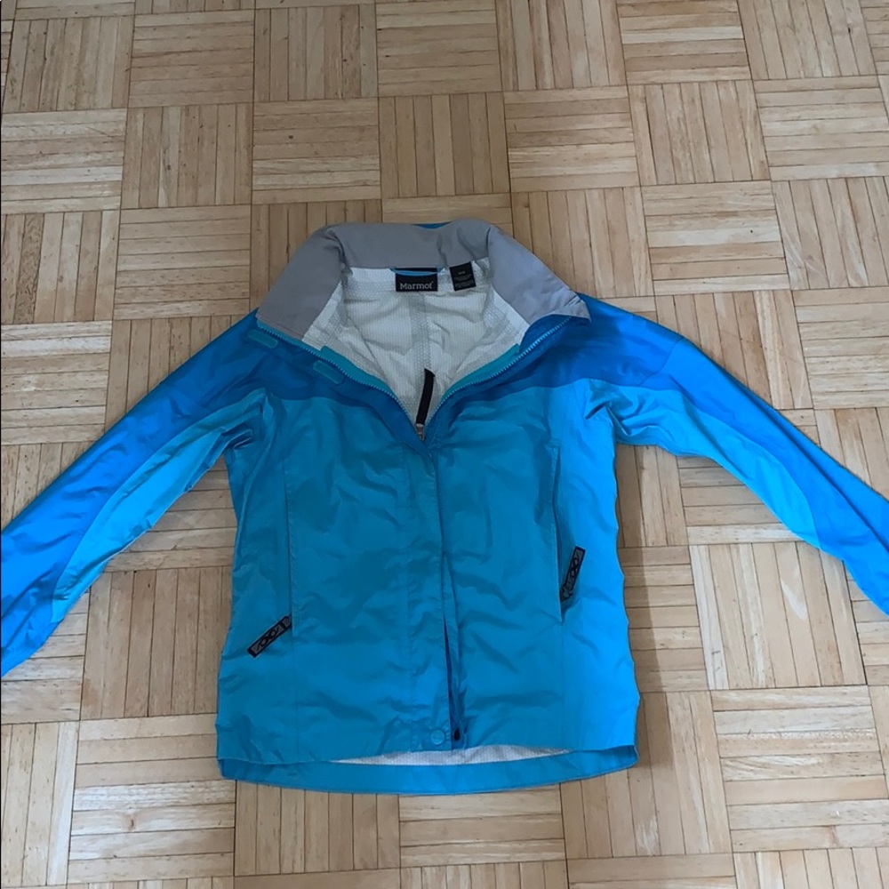 Light blue Marmot Rain Jacket